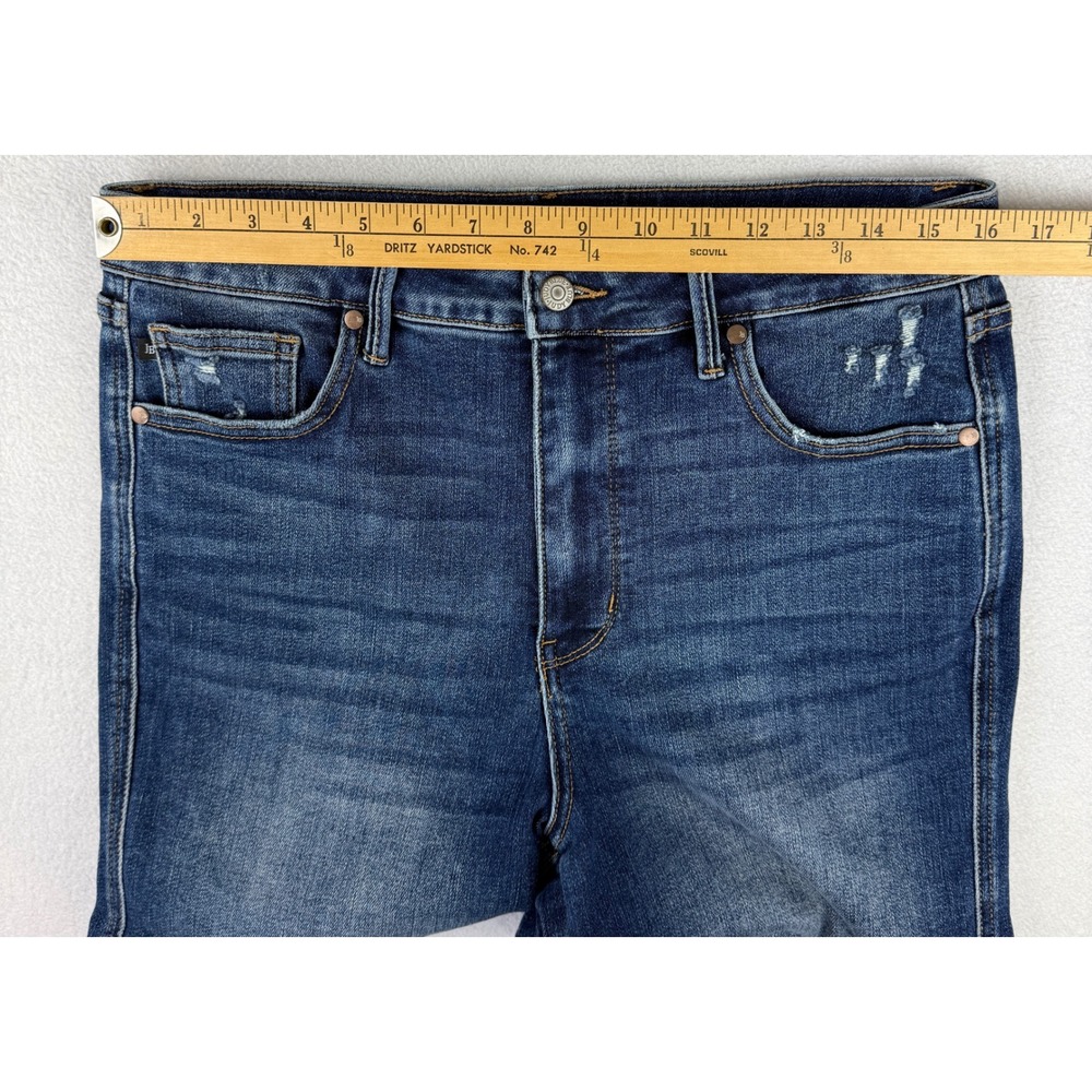 Judy Blue Denim Shorts Womens XL Dark Blue High Rise Distressed JB150246 DK - Picture 5 of 15